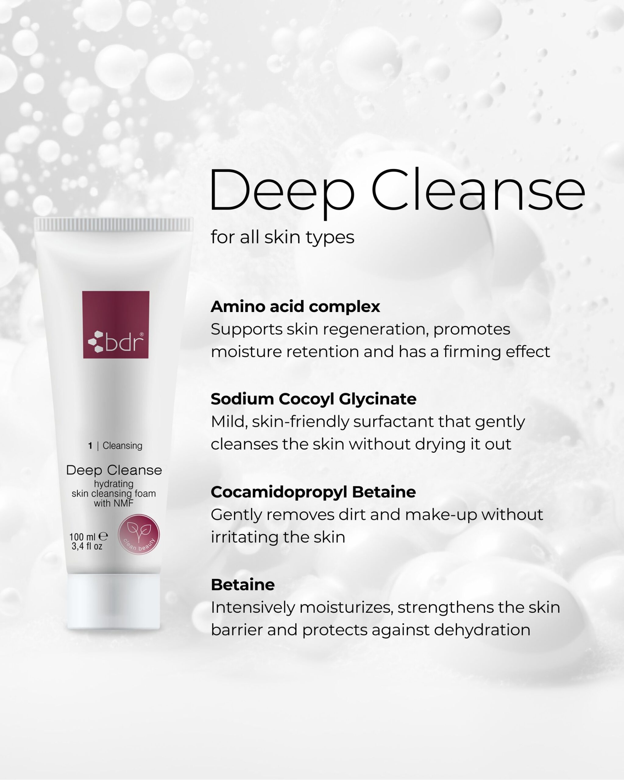 BDR Deep Cleanse kosteuttava puhdistusvaahto 100ml - Image 3